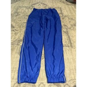Vintage Diadora MENS Blue Sz Medium 90s Windbreaker Lined Track Pants Zip Leg